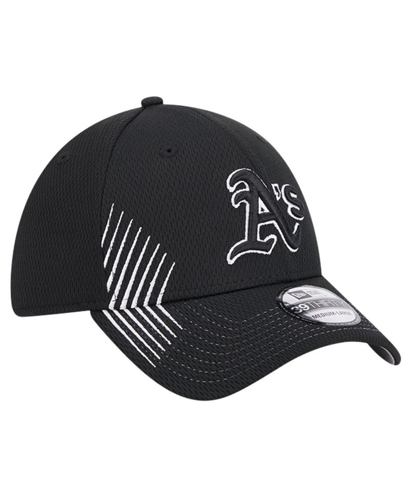 Men's Black Oakland Athletics Active Dash Mark 39THIRTY Flex Hat