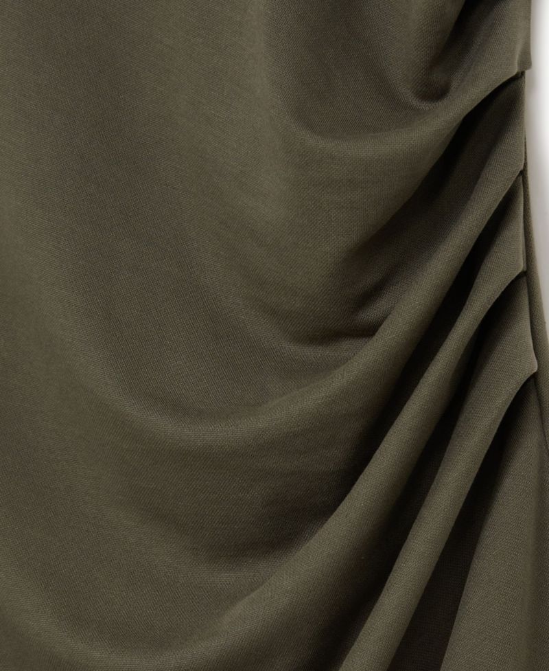 Women's Jersey Ruched Racer Midi Dress