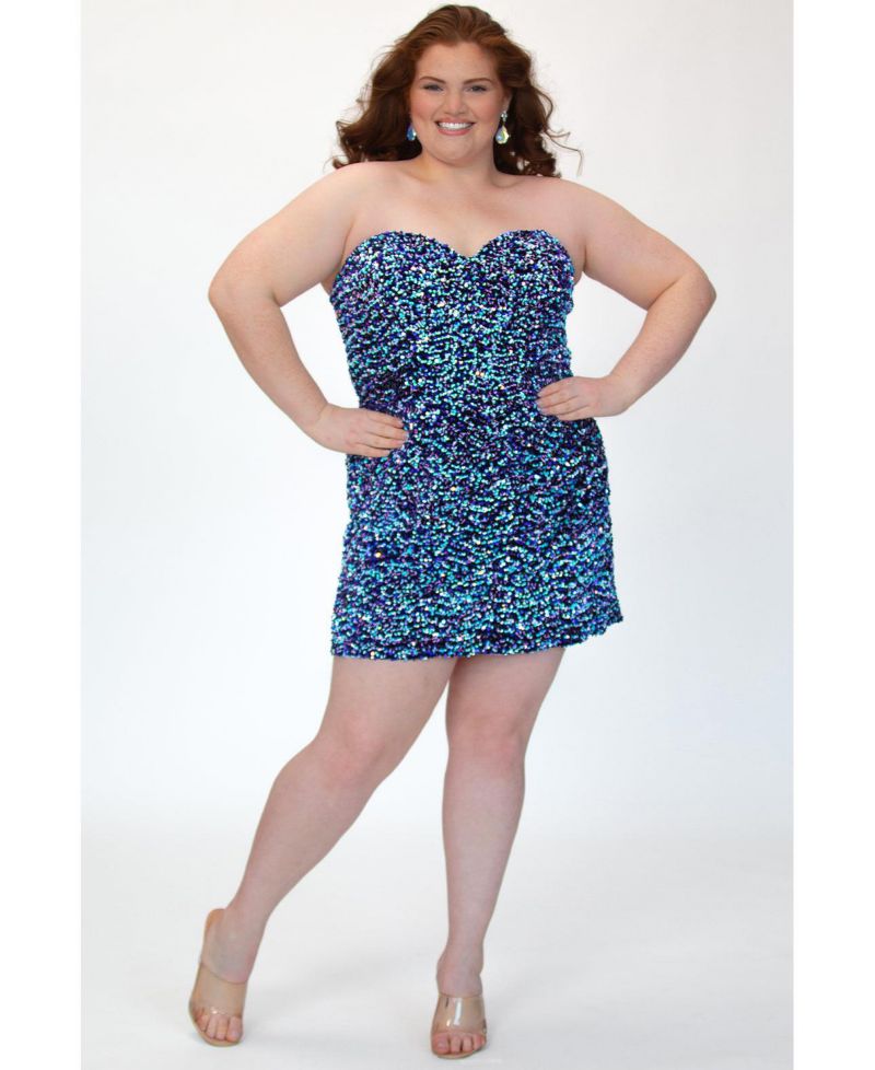 Women's Sequin Strapless Corset Mini Dress