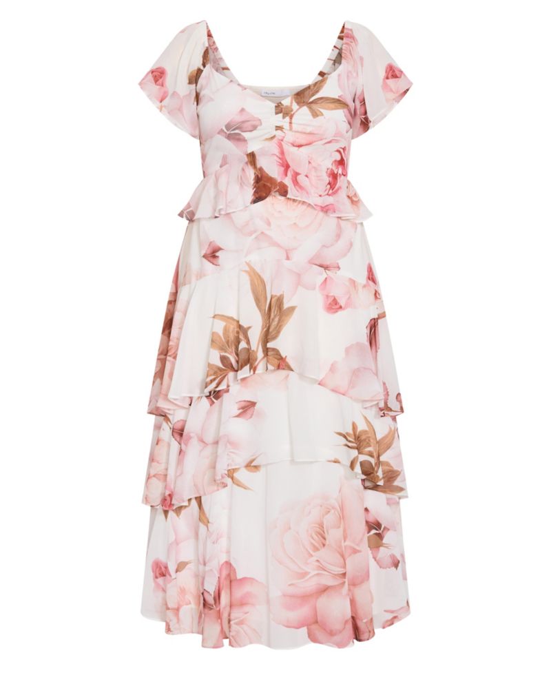 Plus Size Sienna Floral-Print Tiered Maxi Dress