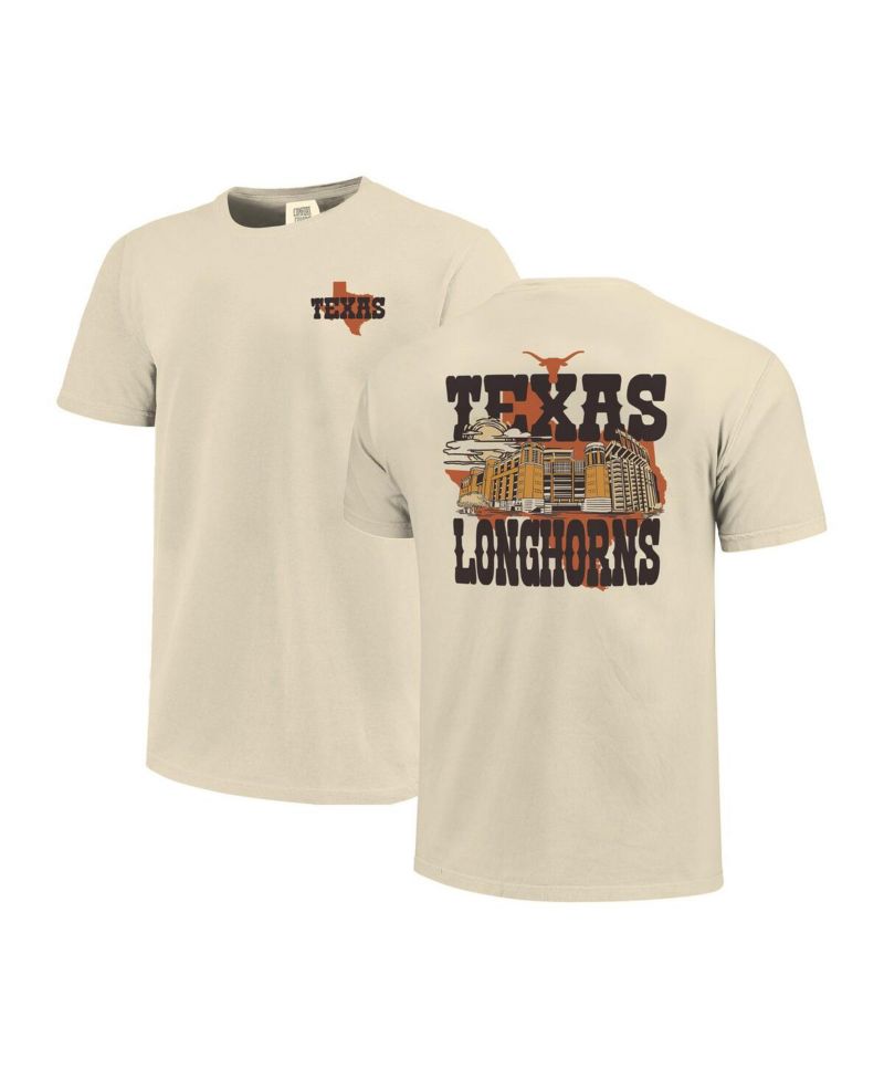 Men's and Women's Natural Texas Longhorns Hyper Local Stadium Mascot Skyline T-Shirt