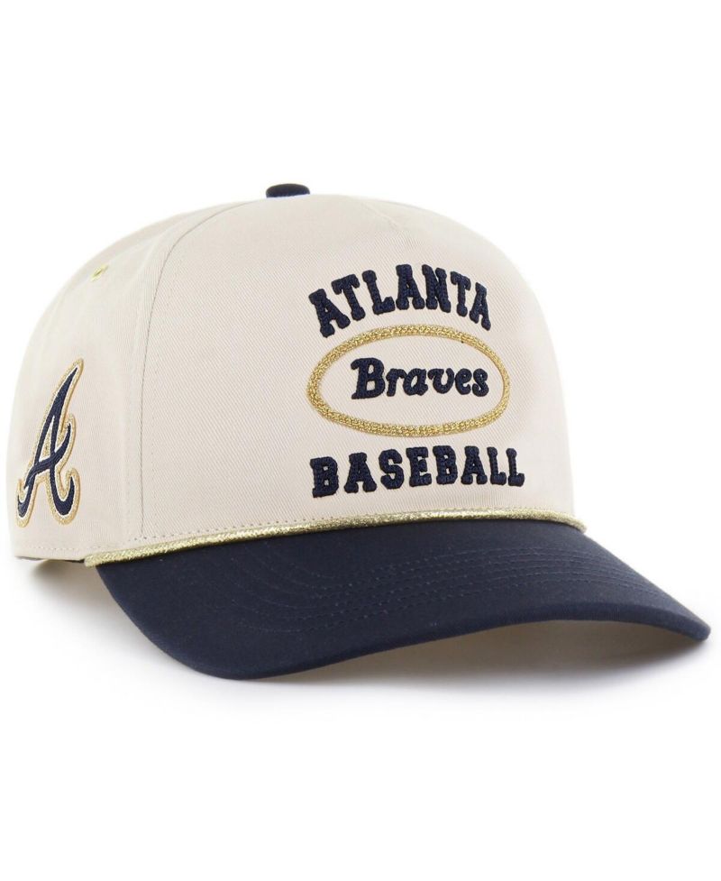 Stoney Clover Lane X Men's Natural/Navy Atlanta Braves Glitter Rope Hitch Adjustable Hat