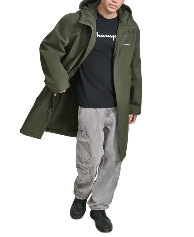 Men's Hooded Stadium Jacket with Fleece Lining