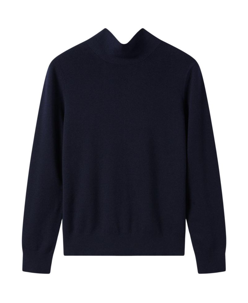 Women's Tie-Neck Long-Sleeve Fitted Knit Jumper