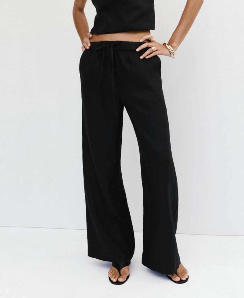 Women's Wide-Leg Linen Pants