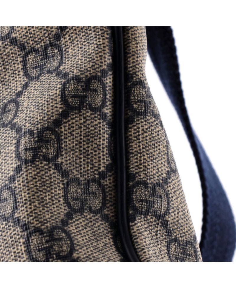 Medium Front Zip Flat Messenger Bag GG Coated Canvas