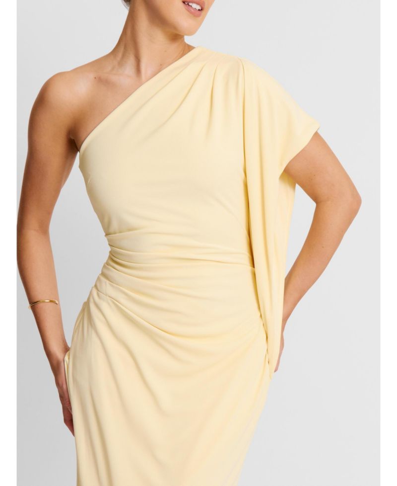 Women's Asymmetric Stretch Gathered Maxi Dress