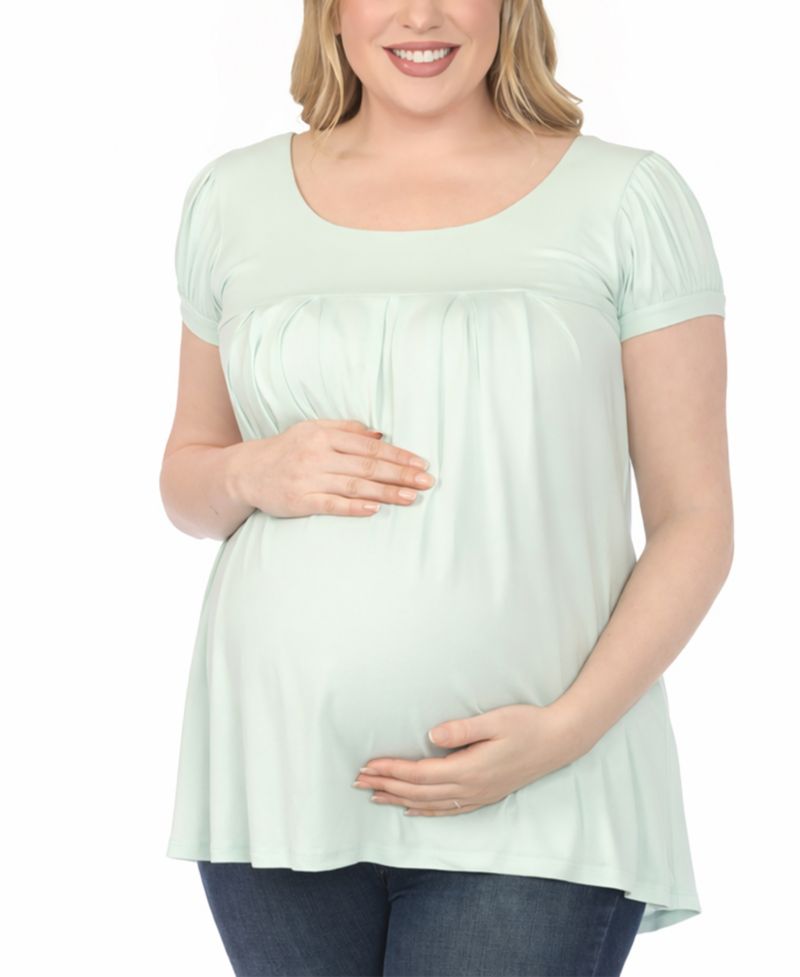 Plus Size Maternity Short-Sleeve Empire-Waist Tunic Top