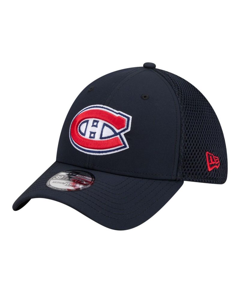 Men's Navy Montreal Canadiens Logo 39THIRTY Flex Hat
