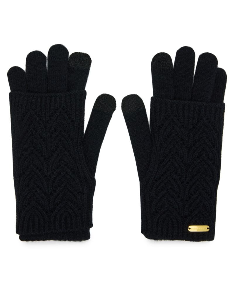 Women's Convertible Pointelle Cuff Gloves