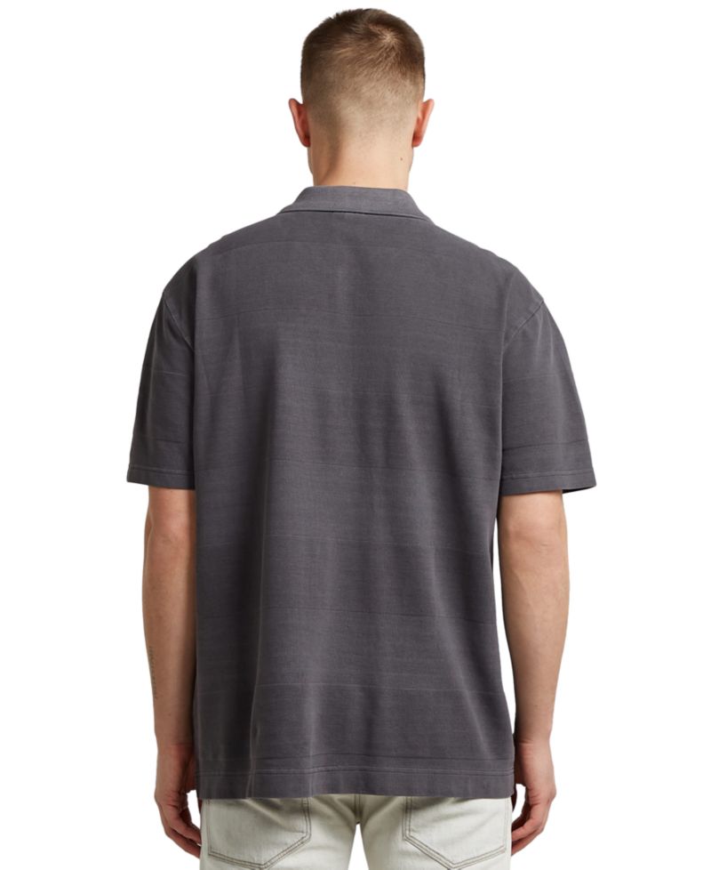 Men's Washed Jacquard Relaxed-Fit Polo Shirt