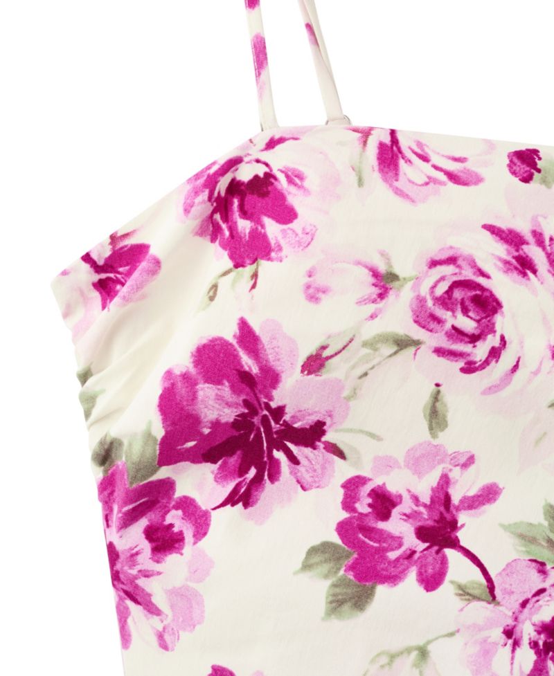 Women's Floral Ruched Mini Dress