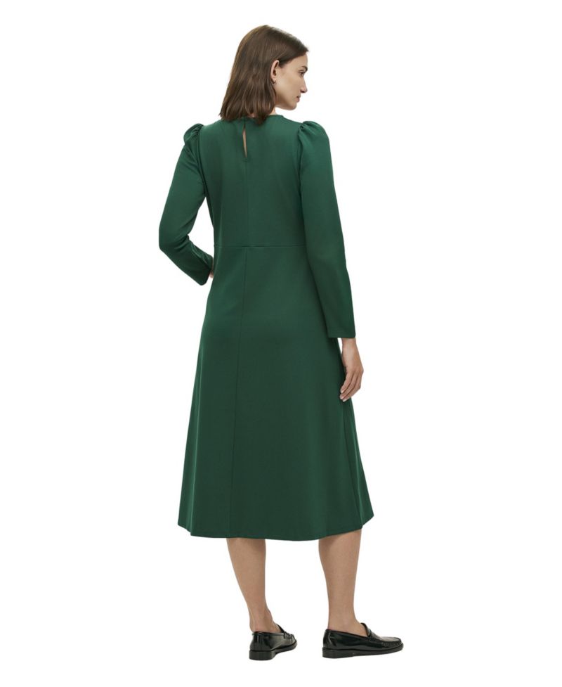 Women's Felice Ponte Jersey Long-Sleeve A-Line Midi Dress