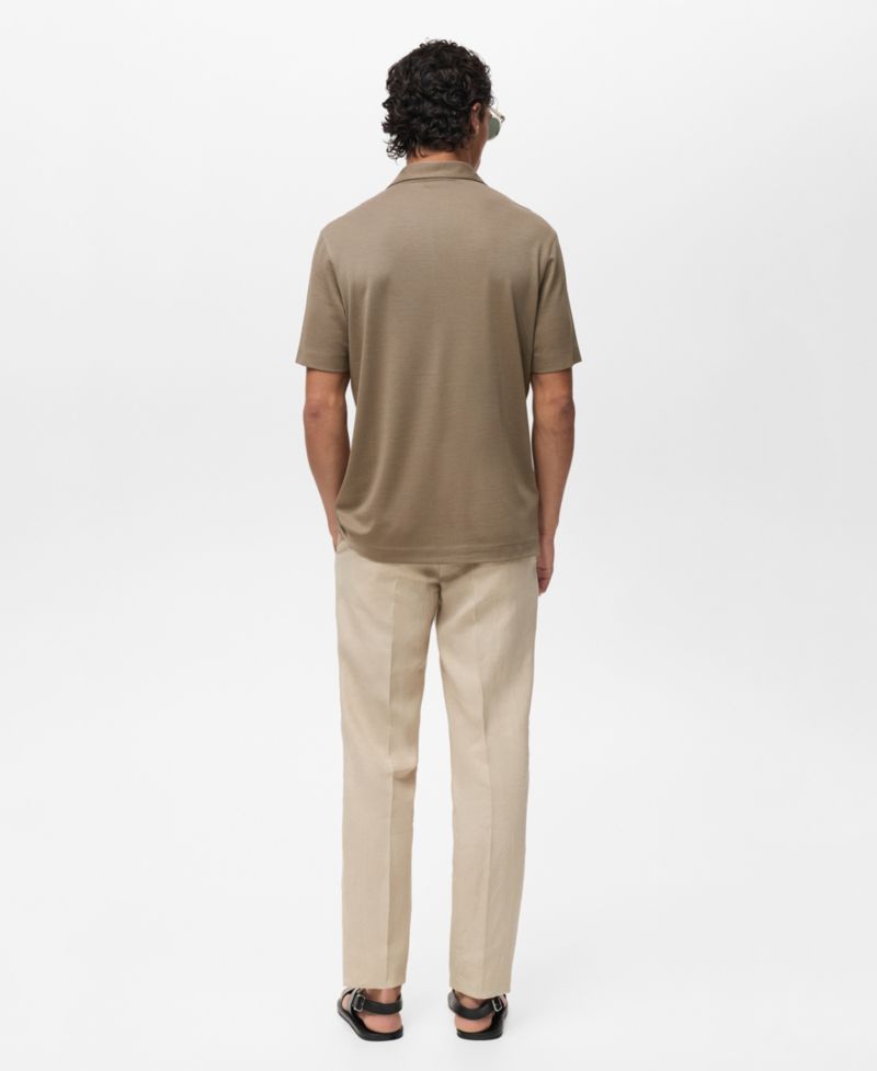 Men's Bowling Collar Lyocell Polo Shirt