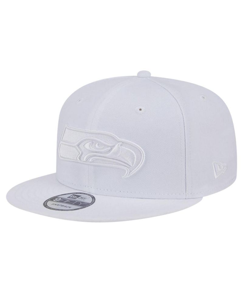 Men's Seattle Seahawks Main White on White 9FIFTY Snapback Hat