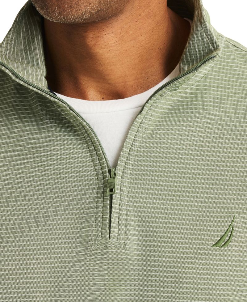 Men's Striped Quarter-Zip Sweatshirt