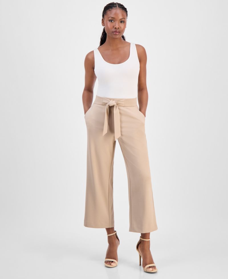 Petite Cropped Pull-On Pants