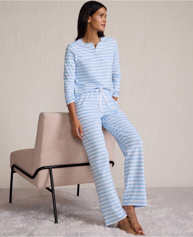 Women's Knit 2 Piece Pajama Set - Long Sleeve Top and Pants