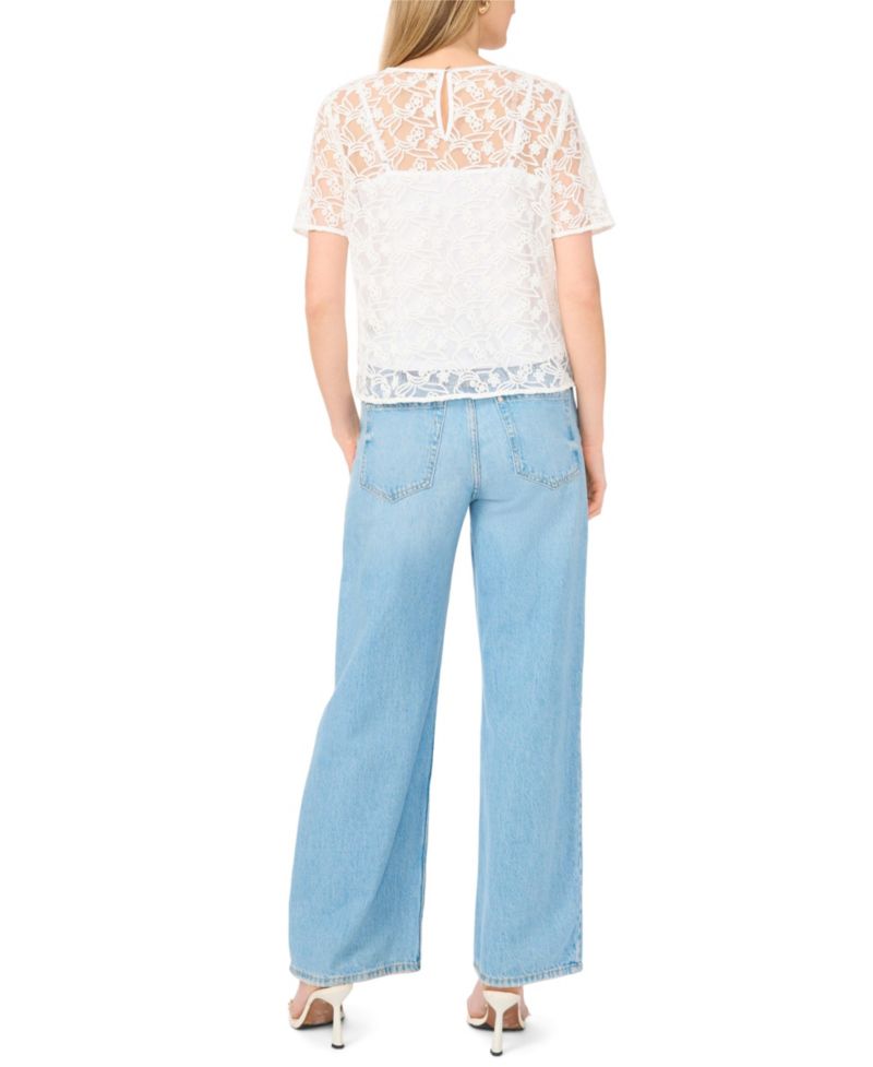 Women's Short-Sleeve Crewneck Blouse