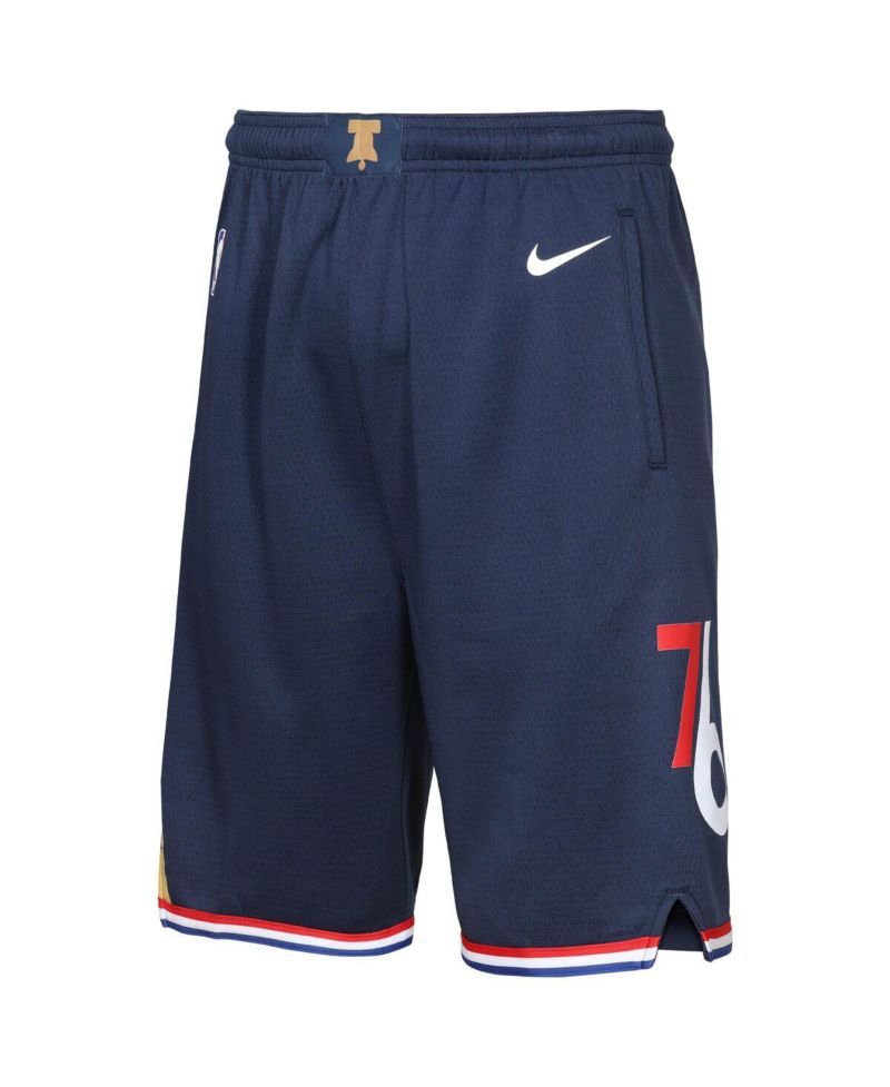 Big Boys and Girls Navy Philadelphia 76ers 2025/26 City Edition Swingman Performance Shorts
