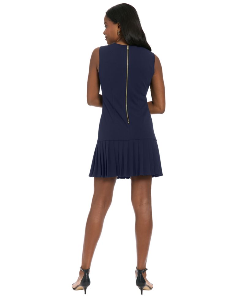Petite Sleeveless Box Pleat A-Line Dress