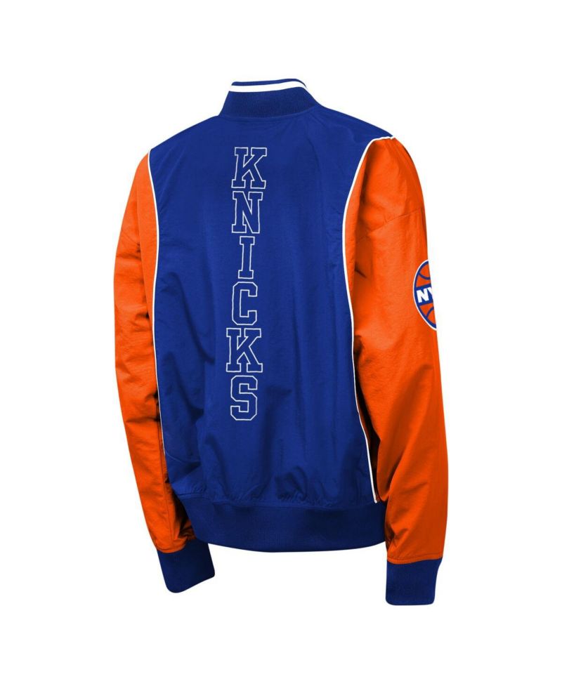 Big Boys and Girls Blue/Orange New York Knicks Two-Pointer Full-Zip Windbreaker Jacket
