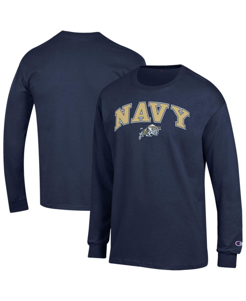 Men's Navy Midshipmen Arch Over Logo Long Sleeve T-Shirt