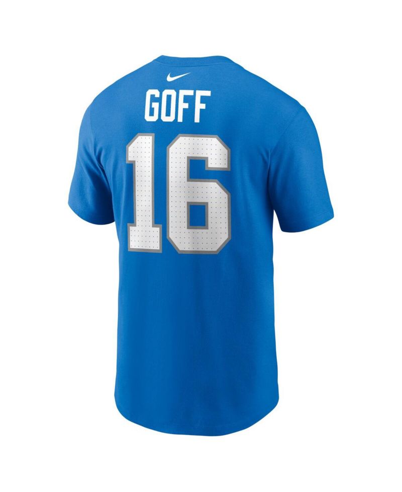 Men's Jared Goff Blue Detroit Lions Name & Number T-Shirt