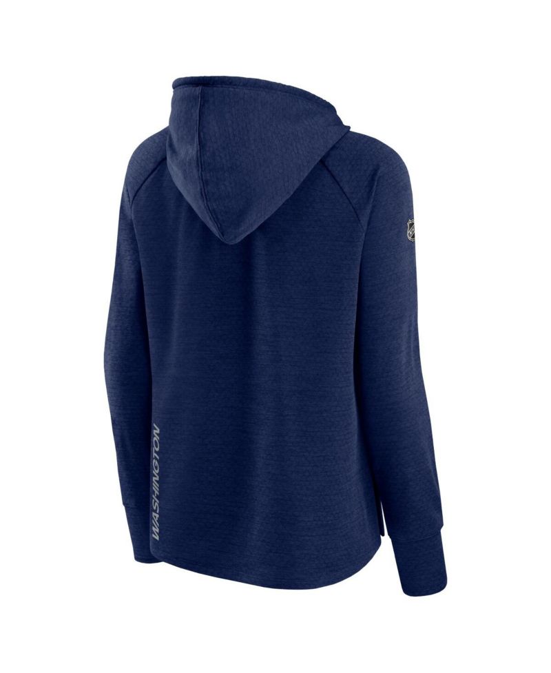 Women's Heather Navy Washington Capitals Authentic Pro Pullover Hoodie