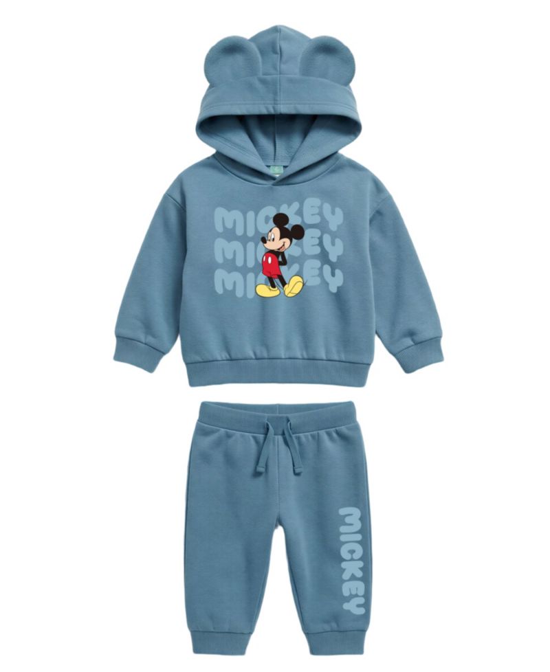 Baby Boys' Mickey 3D-Ear Hoodie and Jogger Pants, 2-Piece Set