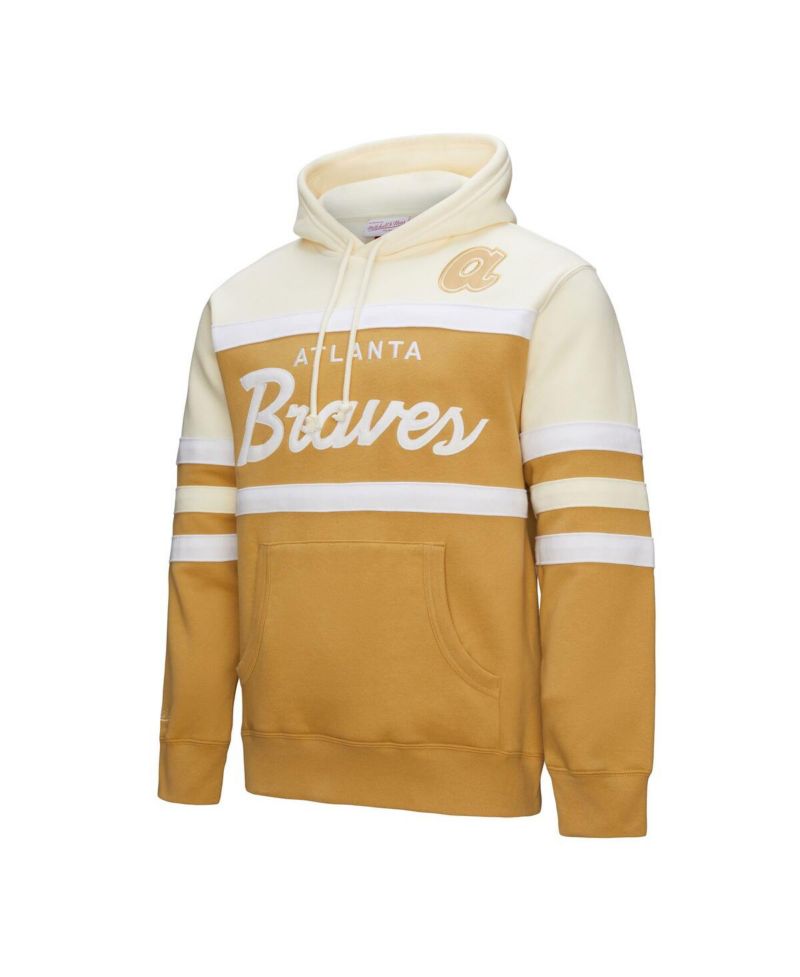 Men's Tan/Cream Atlanta Braves Head Coach Pullover Hoodie