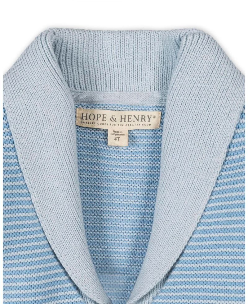 Hope and Henry Little and Big Boys' Organic Shawl Collar Cardigan Sweater