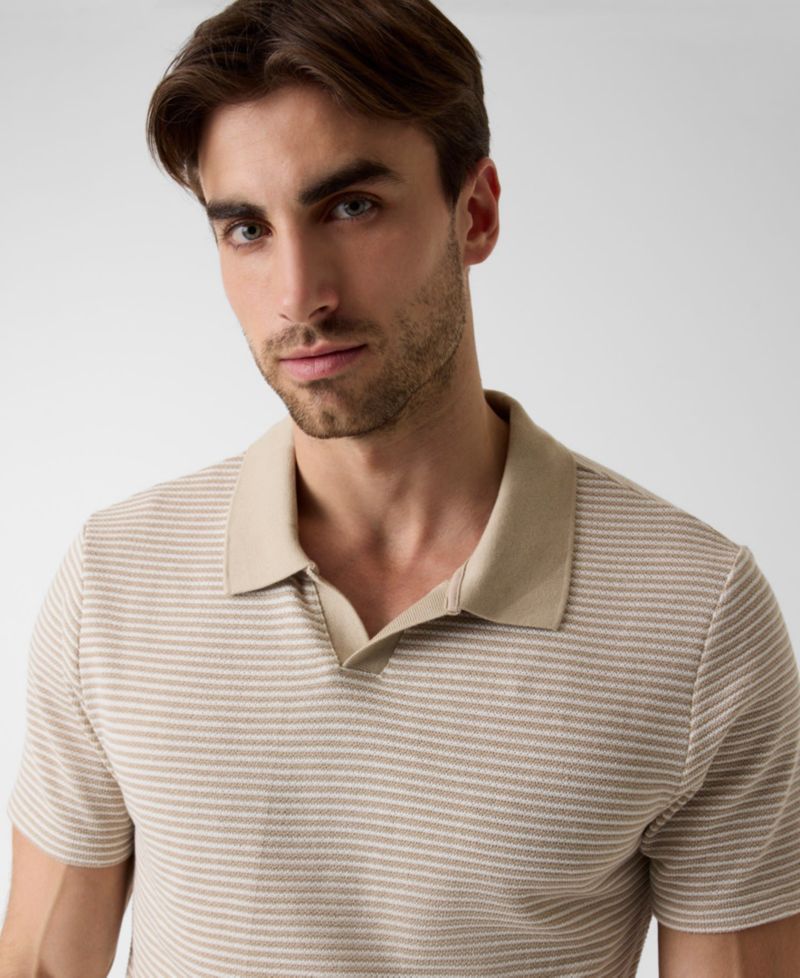 Men's Hunter Stripe Knit Short-Sleeve Polo Shirt