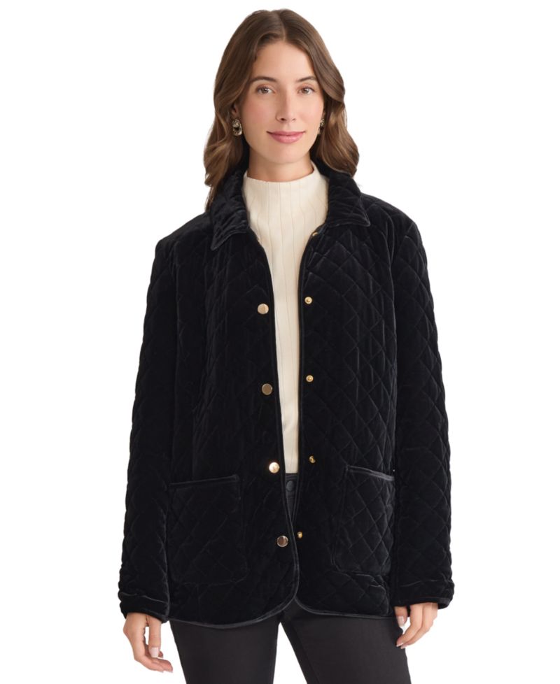 Petite Long Sleeve Quilted Jacket