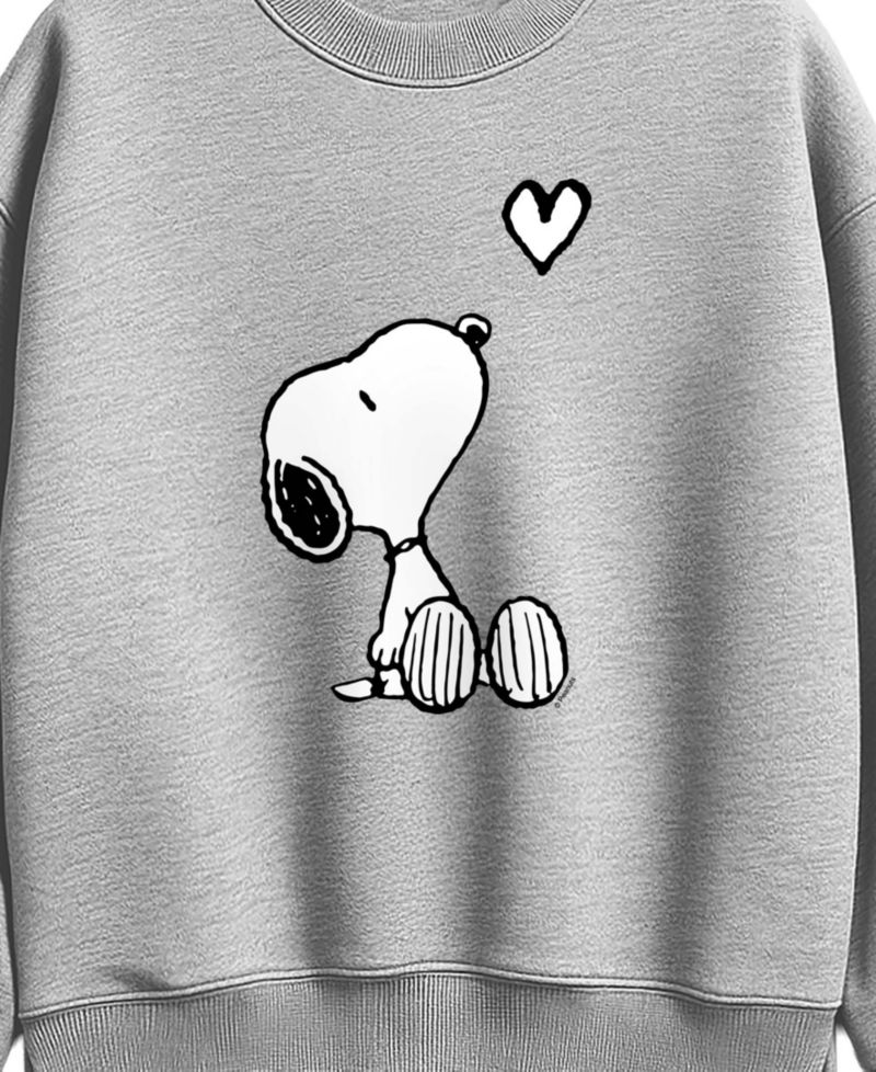 Plus Size Snoopy Oversized Graphic Long-Sleeve Sweatshirt