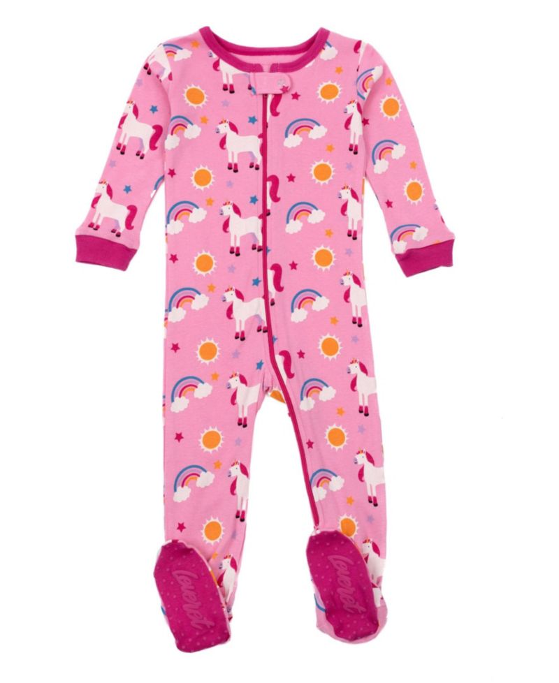 Baby Girls One-Piece Cotton Sleep And Play Footed Pajamas - Cute and Playful Prints