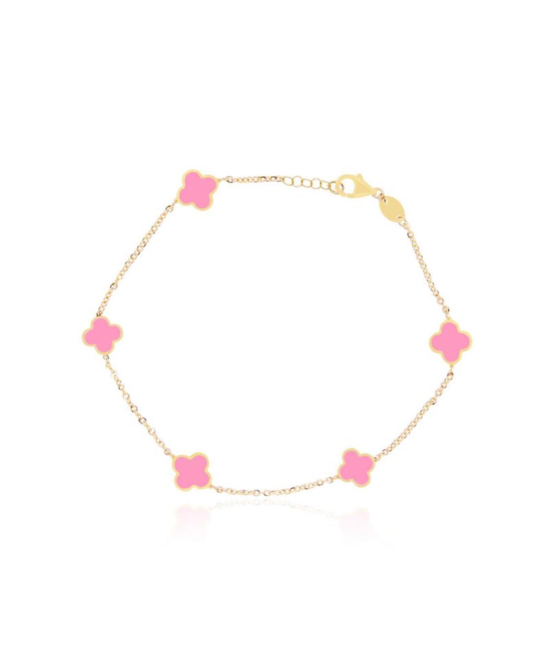 Mini Bubblegum Clover Bracelet