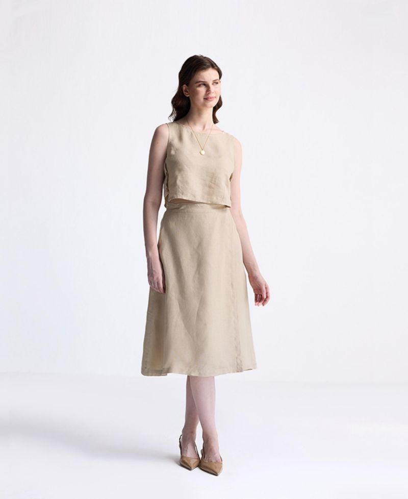 Women's Overlap Midi Skirt