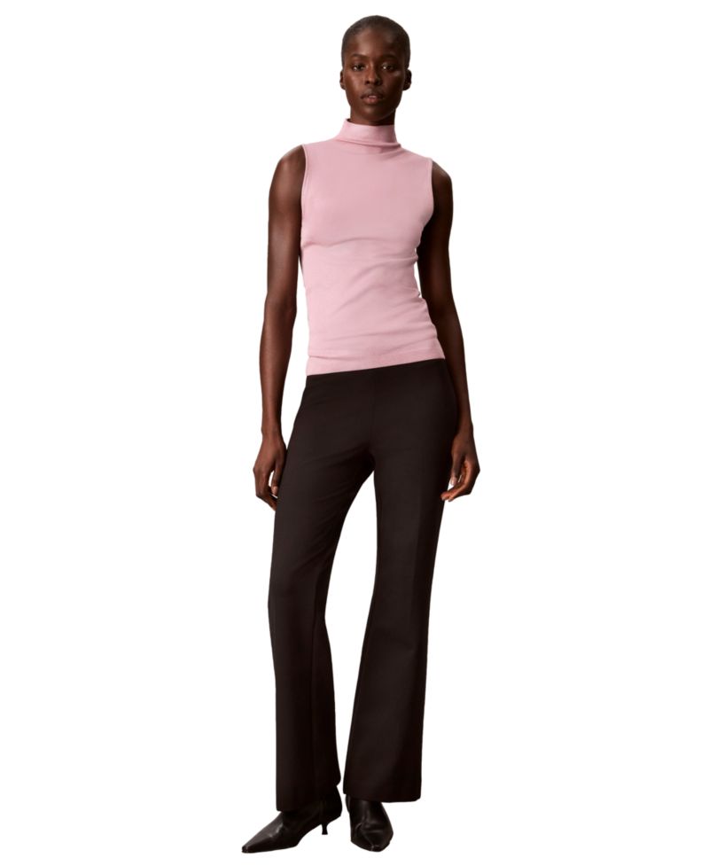 Women's Cutaway Mock Neck Knit Tank