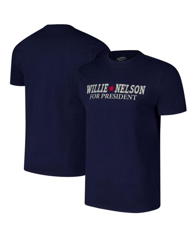 Men's Navy Willie Nelson Crew Neck T-Shirt