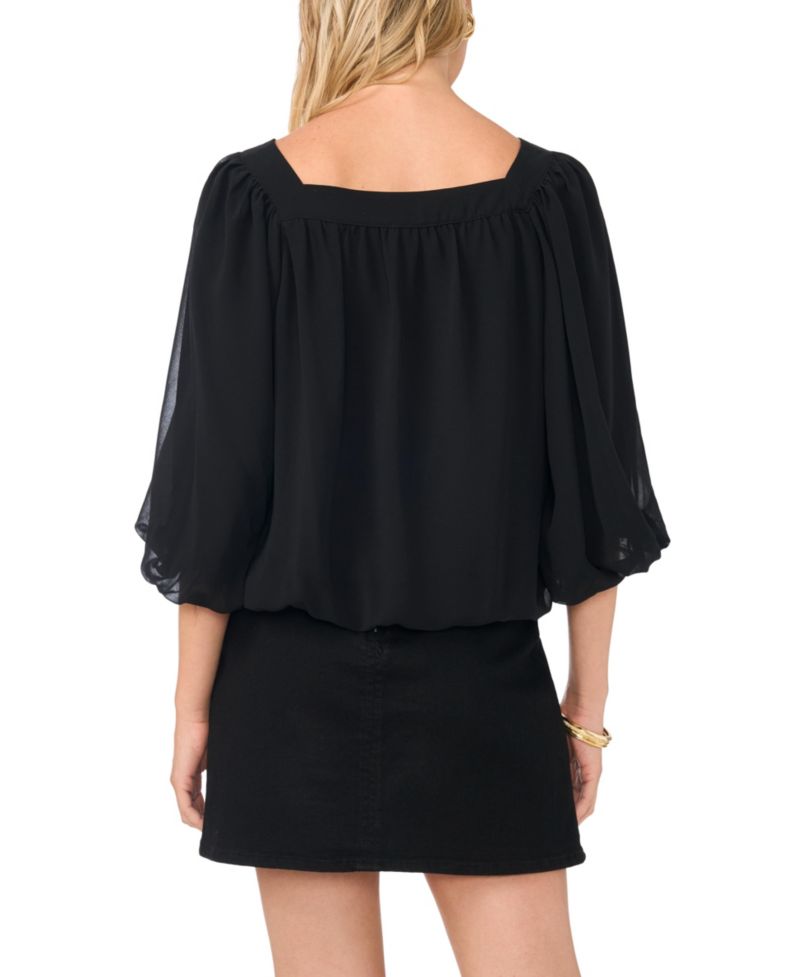 Women's Square Neck Bubble Blouse