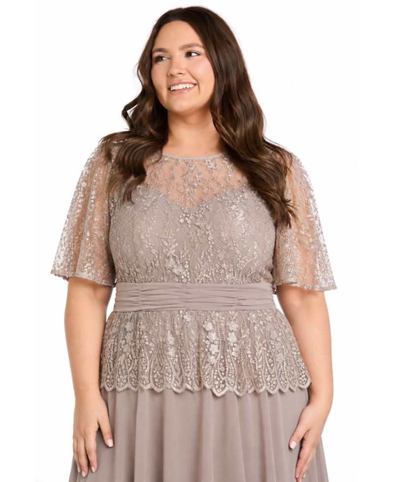 Plus Size Lace Bodice Gown