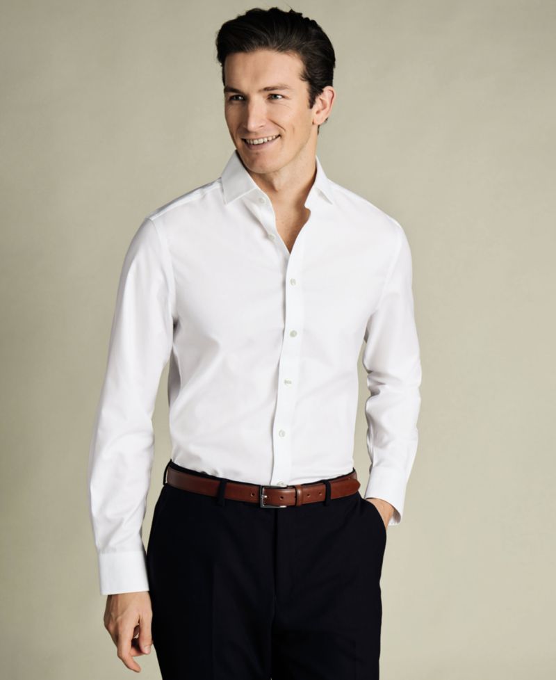 Men's Slim-Fit Twill Dress Shirt
