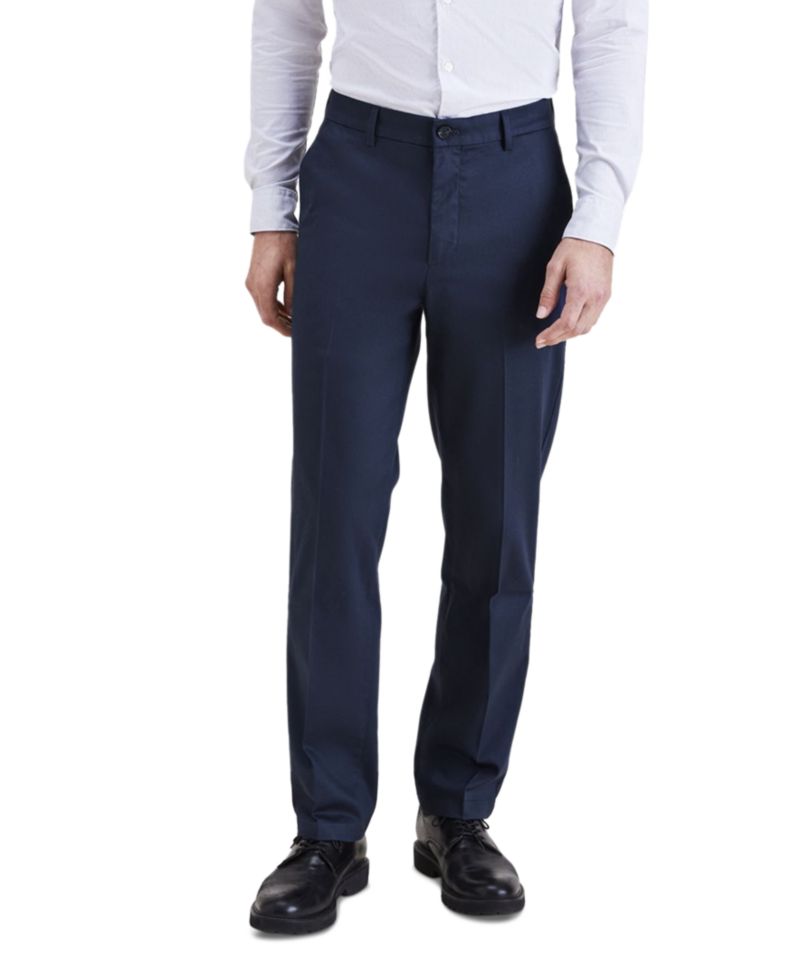 Men's Signature Straight Fit Iron Free Khaki Pants with Stain Defender