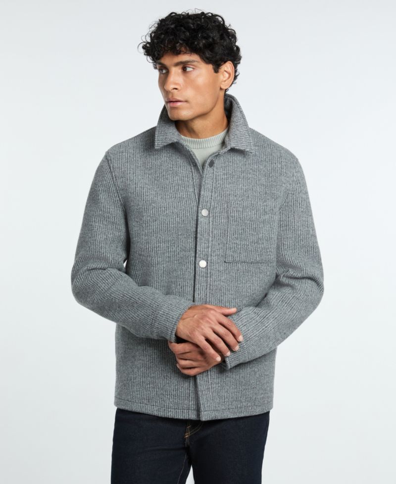 Men's Fully Lined Knit Shirt Jacket