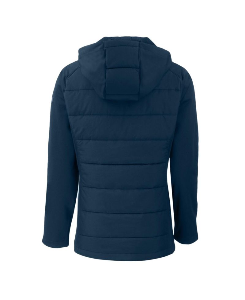 Women's Navy Los Angeles Dodgers Evoke Hybrid Eco Softshell Full-Zip Hooded Jacket
