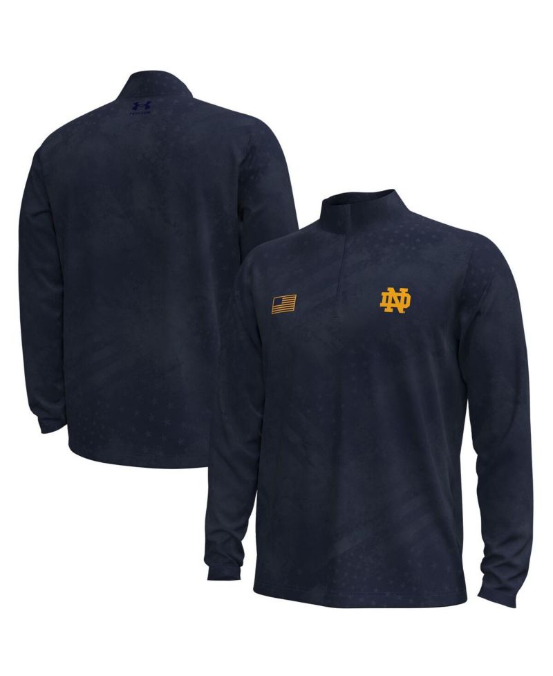 Men's Navy Notre Dame Fighting Irish Freedom Collection ArmorFuse Half-Zip Top