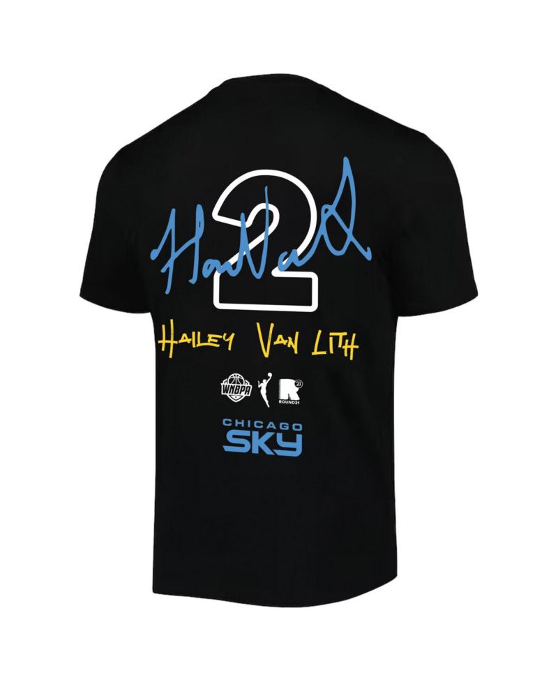 Men's and Women's Hailey Van Lith Black Chicago Sky Name & Number T-Shirt