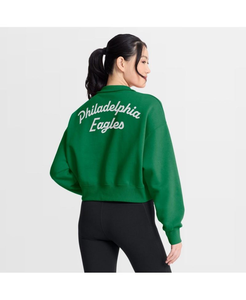 Women's Kelly Green Philadelphia Eagles Phoenix Fleece Quarter-Zip Sweatshirt