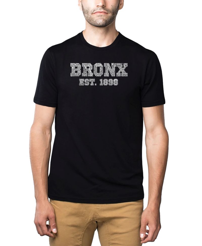 Men's Cotton/Poly Blend Word Art T-Shirt - Popular Bronx, NY Neighborhoods